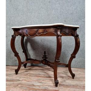 Important Curved Console Napoleon III Period In Mahogany