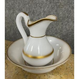 Charles X Period Opaline Toilet Set (pitcher And Bowl) 