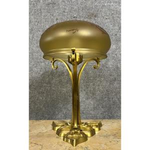 Art Nouveau Style Mushroom Lamp Signed P Lucas And Vianne