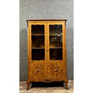 Louis XV Style Bookcase In Marquetry 