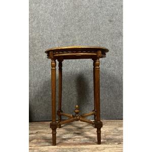 Louis XVI Style Pedestal Table In Walnut 