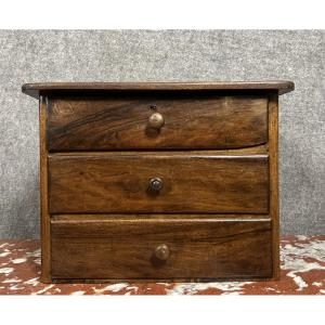 Watchmaker's Furniture / Layette With Compartments In Solid Walnut 