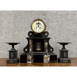 Imposing Notary Triptych Clock