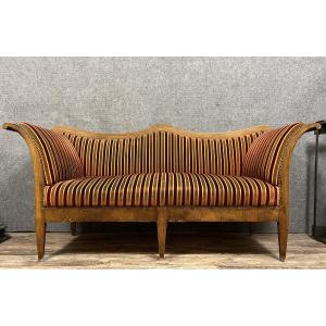 Large Récamier Boat-shaped Sofa Charles X Period In Walnut 