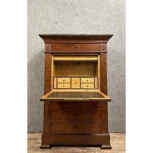 Secretary Charles X Style In Speckled Maple 19th Century 