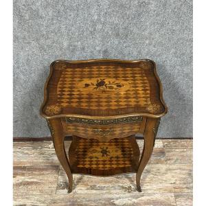 Louis XV Style Ceremonial Table In Marquetry 