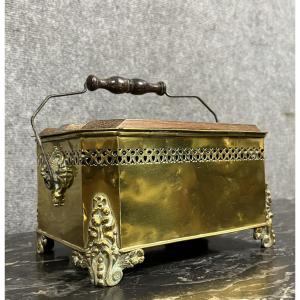 Empire Style Gilded Brass And Wood Heater 