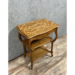 Art Nouveau Ceremonial Table In Marquetry 