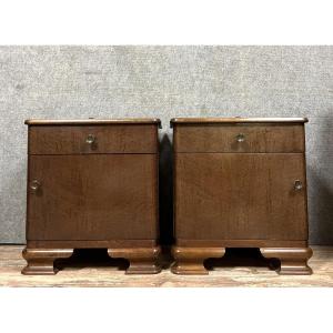 Pair Of Bedside Tables Or Nightstands Art Deco Period 