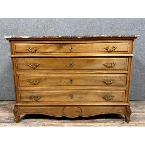 Louis XV Style Chest Of Drawers In Walnut 