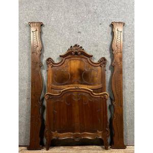 Louis XV Rocaille Style Center Bed In Walnut 
