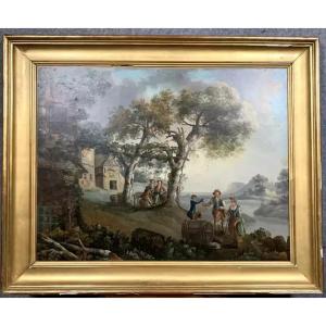 école Italienne Vers 1800 : Huile Sur Toile (122 X 101cm)