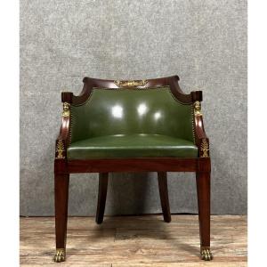 Fauteuil De Bureau d'époque Empire En Acajou