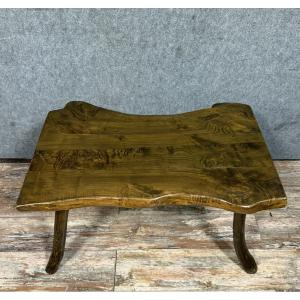 Table Basse Brutaliste En Bois Massif 