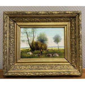 Louis Rolin : Tableau Huile Sur Panneau 