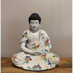 Important Chinese Polychrome Porcelain Buddha 