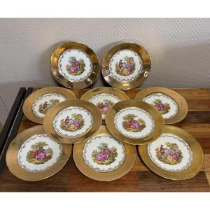 Service De 10 Assiettes En Porcelaine De Baviére 