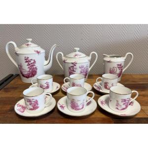Limoges : Service A Café 15 Piéces En Porcelaine 