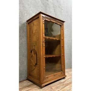 Vitrine époque Art Nouveau En Marqueterie 