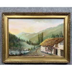 French School Painting, Early 20th Century, Oil On Panel, Signed 