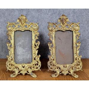 Pair Of Louis XV Style Gilt Bronze Photo Frames