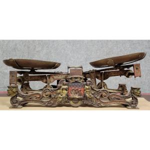 Napoleon III Period Grocery Scale With Trays Circa 1880 (b)