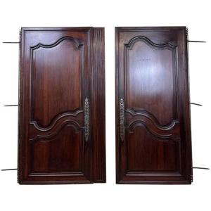 Paire de portes époque Louis XV en chêne vers 1750