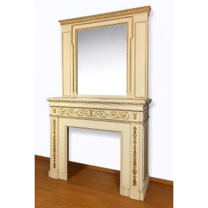 Cheminée Louis XVI avec son miroir psyché réalisée au XIXeme siècle