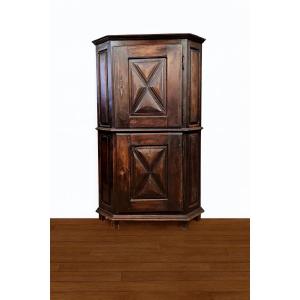 Encoignure style louis XIII rustique en chêne massif vers 1800