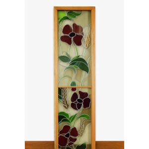 Large Side Of Stained Glass Door From The Art Nouveau Period 