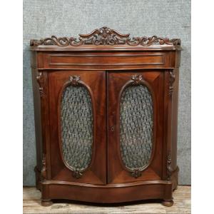 Vitrine galbée époque Napoléon III en Acajou