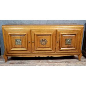 Art Deco Period Sideboard In Blond Oak 