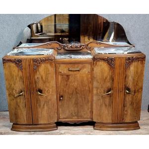 Art Deco Period Sideboard In Blond Walnut 
