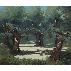 Brémond: Large Oil On Panel From The First Part Of The 20th Century   