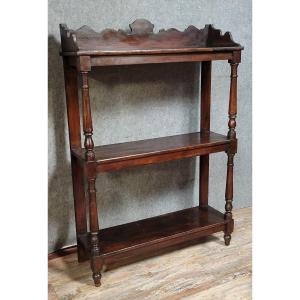 Etagére rustique style Louis XIII en bois tourné 