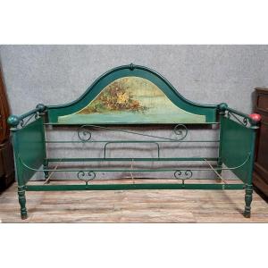 Rare banquette de repos Venitienne époque Napoléon III en fonte et tole laquée et peinte 