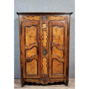 Louis XV Period Bressane Armoire In Walnut And Elm Burl