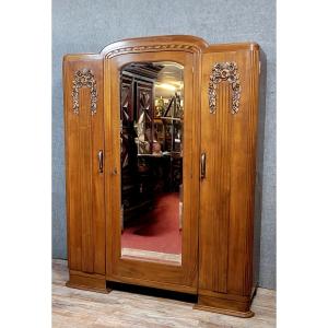 Art Deco Period Walnut Wardrobe 