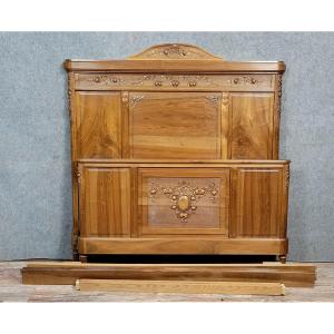 Louis XVI Style Center Bed In Walnut 