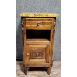 Table de nuit ou chevet style Louis XVI en noyer