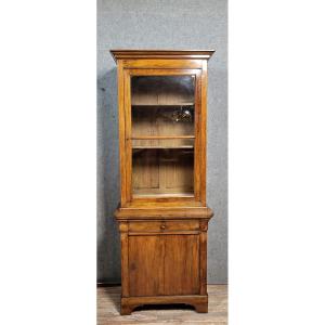 Buffet Vitrine a deux corps époque Louis Philippe en noyer 