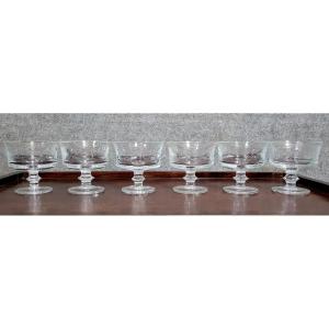6 coupes a salade de fruits en cristal gravé