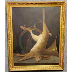 D'après Théodore Lévigne : grande huile sur toile époque Napoléon III  