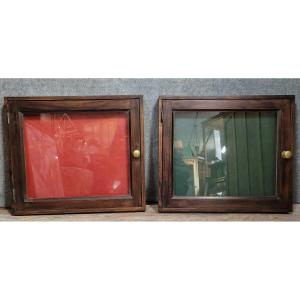 Paire de vitrines de collectionneur style Napoléon III 