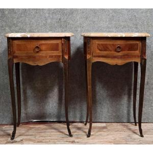 Pair Of Small Louis XV Style Marquetry Display Tables