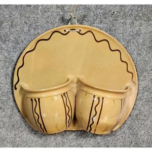 Ceramic Wall-mounted Planter With Two Compartments