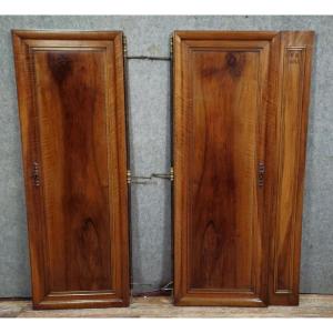 Pair Of Walnut Cabinet Doors, Dated 1895 / For Closet Or Architectural Elements