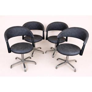 Série de quatre fauteuils Vintage, vers 1980