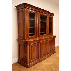 Vintage Louis-philippe Style Bookcase, Made Of Cherry Wood.