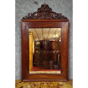 Miroir XIXeme en acajou sculpté – Décors de feuillage – époque Napoléon III
